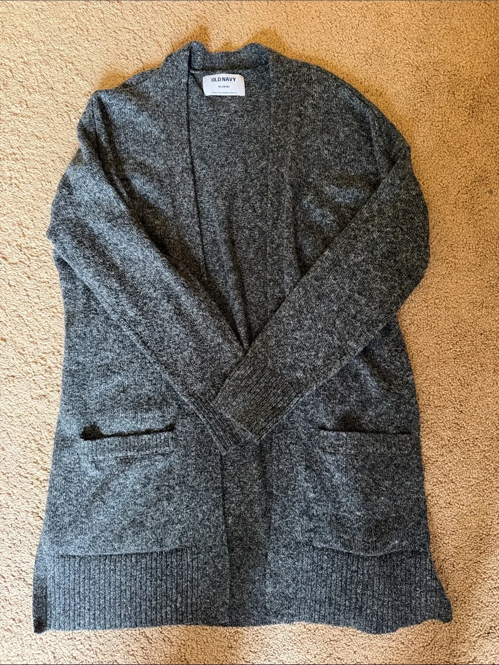 Old Navy Dark Gray Open-Front Pocket Cardigan
